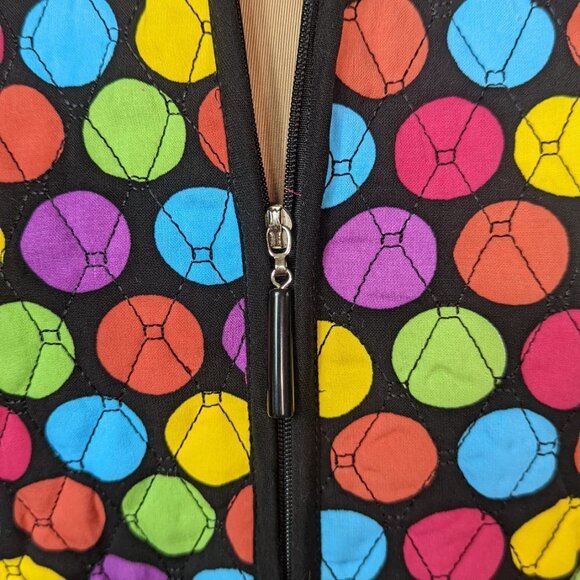 RQT Lightweight Quilted Zip Up Long Sleeve Jacket Black with Multi Color Size S - Picture 8 of 14